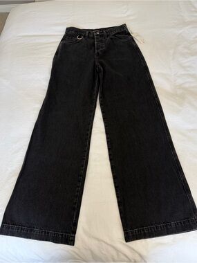 Favorite Daughter Black High-Rise Wide-Leg Jeans